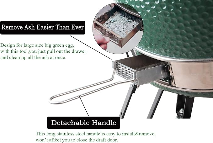 Upgrade Slid Out Ash Drawer for Big Green Egg Accessories Ash Tool, Ash Drawer - Image 2
