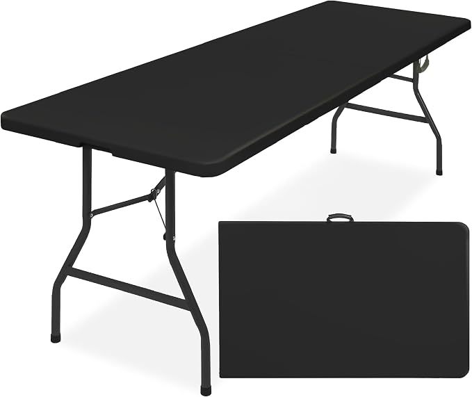 Best Choice Products 8ft Plastic Folding Table, Indoor Outdoor Heavy Duty by BestChoiceProducts