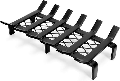 13" Fireplace Grate with Ember Retainer, Wood Stove Grate Rack, Heavy Duty by WILLOWWEAVE
