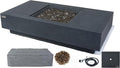 Elementi+ | Cannes Gas Fire Pit Cast Concrete 60" Rectangular Fire Table by AMSFireplaceInc