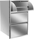 Outdoor Kitchen Stainless Steel Triple Access BBQ Drawers by OLIPIC