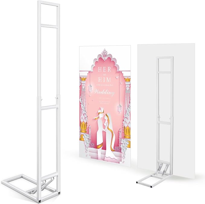 White Wedding Backdrop Stand Metal Balloon Arch Backdrop Stand by Teenyyou