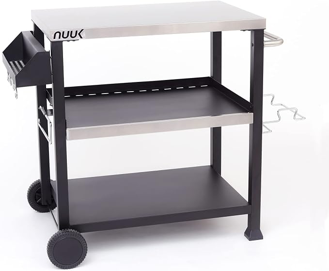 NUUK Three-Shelf Movable Outdoor Dining Cart Table by NUUK
