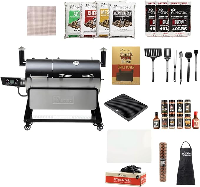 recteq DualFire 1200 Wood Pellet Smoker Grill, Wi-Fi Electric Pellet Grills by recteq