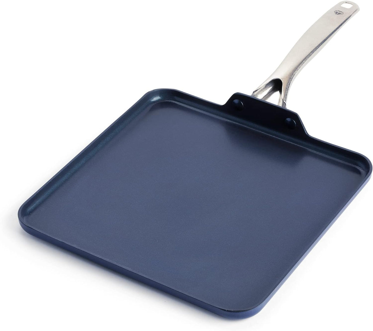 11" Diamond Infused Ceramic Nonstick Square Griddle Pan, Blue