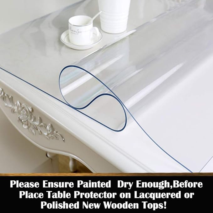Rectangular PVC Glass Tablecloths Tabletop Runner Dining Room Coffee Table - Image 7