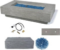 Elementi+ | Riviera Gas Fire Pit Cast Concrete 60" Rectangular Fire Table by AMSFireplaceInc