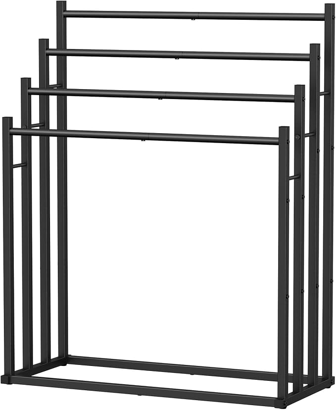 Honiter Towel Racks for Bathroom, 4 Tier Wide Towel Drying Rack Outdoor - Image 9