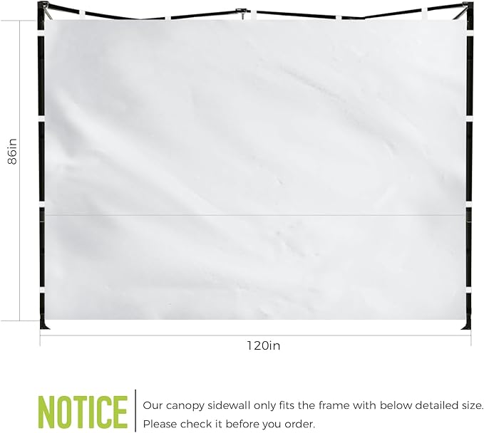 Instant Canopy Sidewalls for 10x10 Pop Up Canopy Tent, 300D Waterproof Material - Image 2