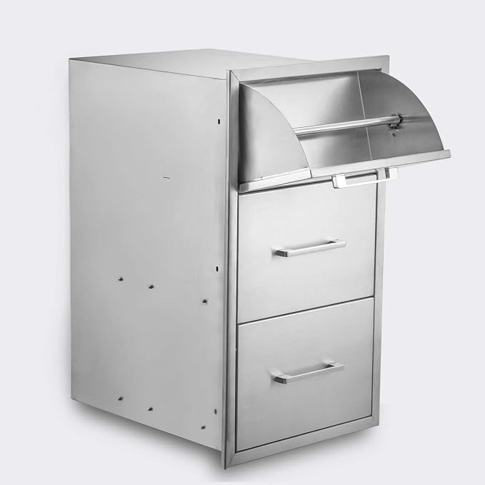 yuxiangBBQ 17" W x 30" H x 21" D Stainless Steel Outdoor Kitchen Drawers BBQ - Image 5