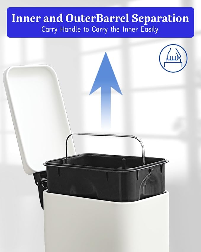 JM.YIPENG Bathroom Rubbish Bin, 5 Litre Cosmetic Bin, Small Waste Bin - Image 6