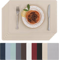 SHACOS Placemats Set of 6 Faux Leather Heat Resistant PU Non-Slip Vinyl Place by SHACOS