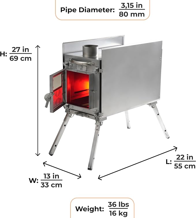 Rbm Outdoors Camping Stoves for Tents, Yurts. Portable Wood Burning Folding - Image 3