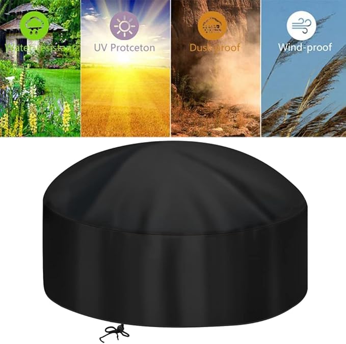 30-Inch Fire Pit Cover for 28-32 inch Round Fire Pit, Heavy Duty 300D Oxford - Image 3