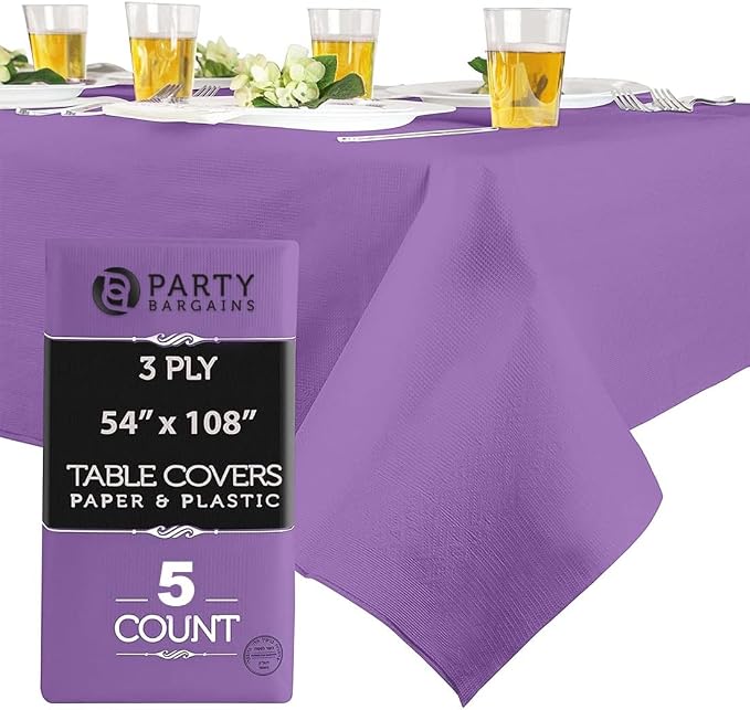 PARTY BARGAINS 5 Disposable Table Covers by PARTYBARGAINS