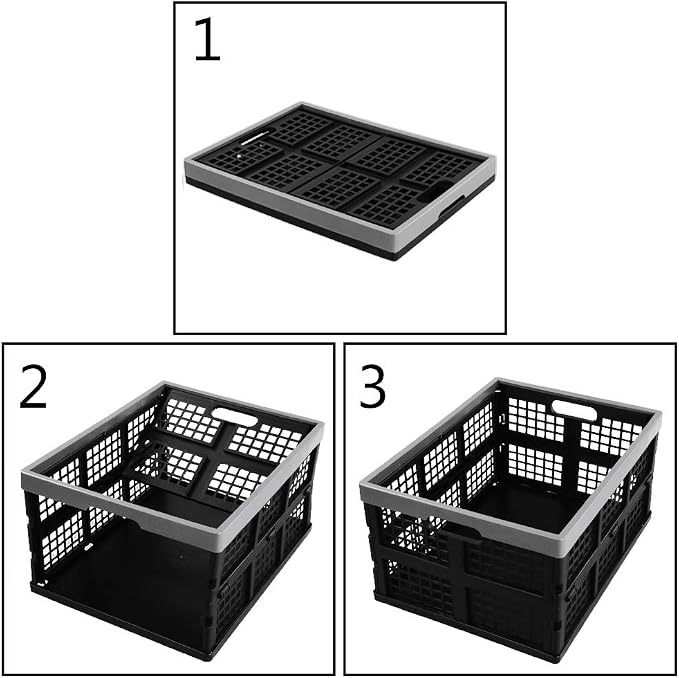 Jekiyo 34-Liter Folding Crates Storage, Collapsible Container Plastic - Image 5