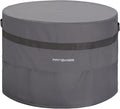 Grey Round Firepit Table Cover 32''Dia Waterproof Outoor Patio Gas Fire Bowl by PATIOASIS