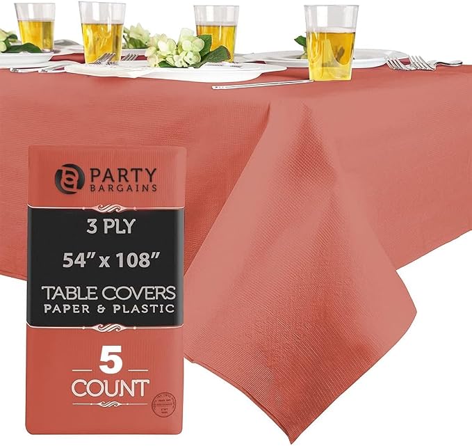 PARTY BARGAINS 5 Disposable Table Covers by PARTYBARGAINS