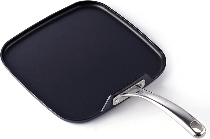 Griddle Pan, Hard Anodized Nonstick, 18.9 x 11-Inch Black