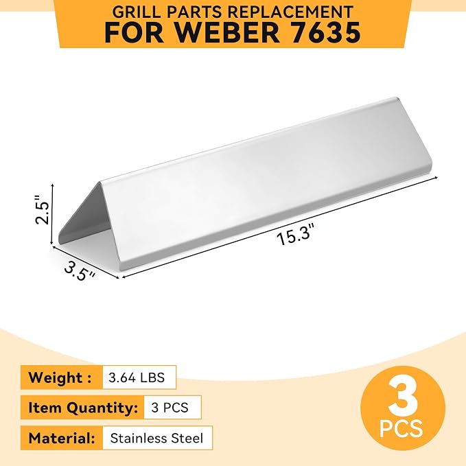 7635 15.3" Flavorizer Bars for Weber Spirit I & II 200, Spirit E210 S210 E220 - Image 4