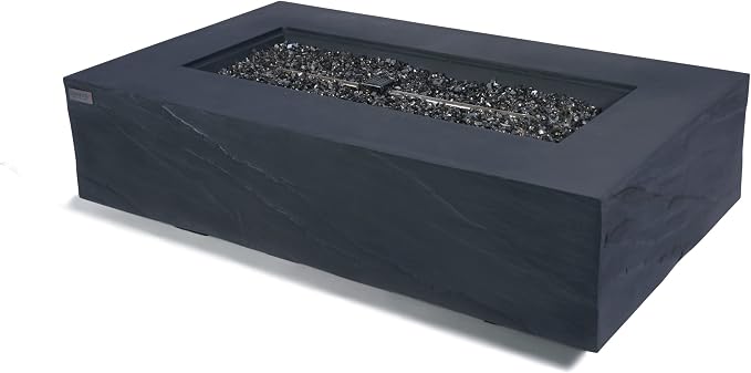 Elementi+ | Cape Town Gas Fire Pit Cast Concrete 56" Rectangular Fire Table - Image 4