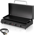 4 Burner BBQ Gas Griddle with Hood, 30 Inch Stainless Steel Portable Detachable by ADREAK