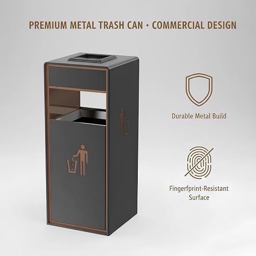 Stainless Steel Commercial Trash Can, Heavy Duty Brushed Finish Garbage Bin - Image 3