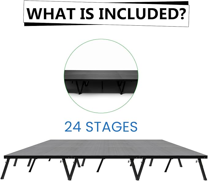 16'x24' MyStage 24 Portable Stage -Performance Floor Versatile Platform Modular - Image 2
