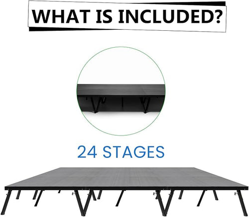 16'x24' MyStage 24 Portable Stage -Performance Floor Versatile Platform Modular - Image 2