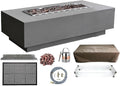 Elementi | Bundle Granville Gas Fire Pit Cast Concrete 60" Rectangular Fire by AMSFireplaceInc