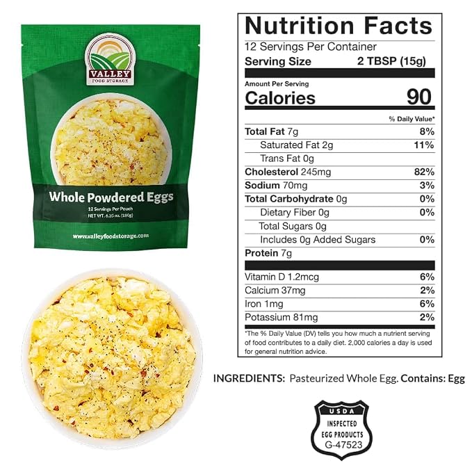 Freeze Dried Whole Powdered Eggs 10-Bag Bucket, 63.5 Oz | Premium Emergency - Image 2