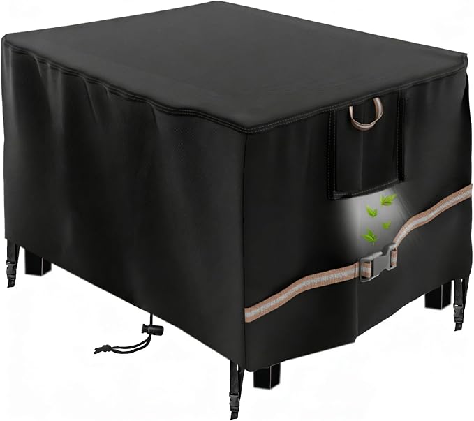 Rectangular Propane Gas Fire Pit Table Cover 44x28x24 Inch, Waterproof Heavy by YOWDUTY-Protectyourpatiofurniture