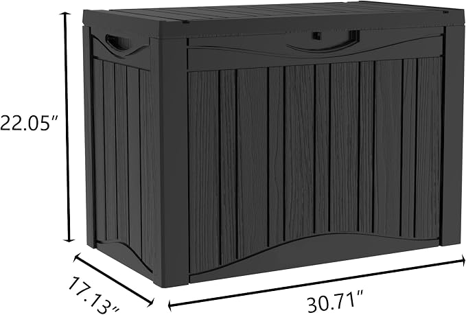 50 Gallon Outdoor Storage Box Waterproof Lockable Resin Deck Box Large - Image 7