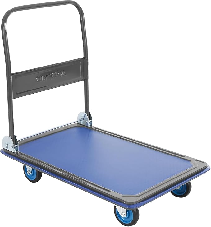Olympia Tools Foldable Push Cart Dolly - 600 Lb. Capacity Heavy Duty Platform by OlympiaTools
