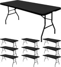 10 Pack Stretch Fabric Table Top Cap Cover, fits 8' Tables, Spandex Table by REWOMC
