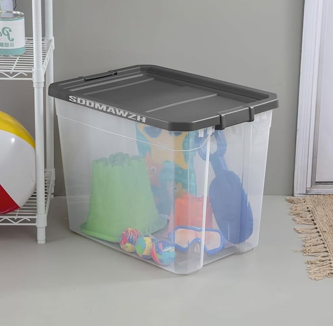 108-Quart Clear Plastic Stackable Storage Tote - Image 6