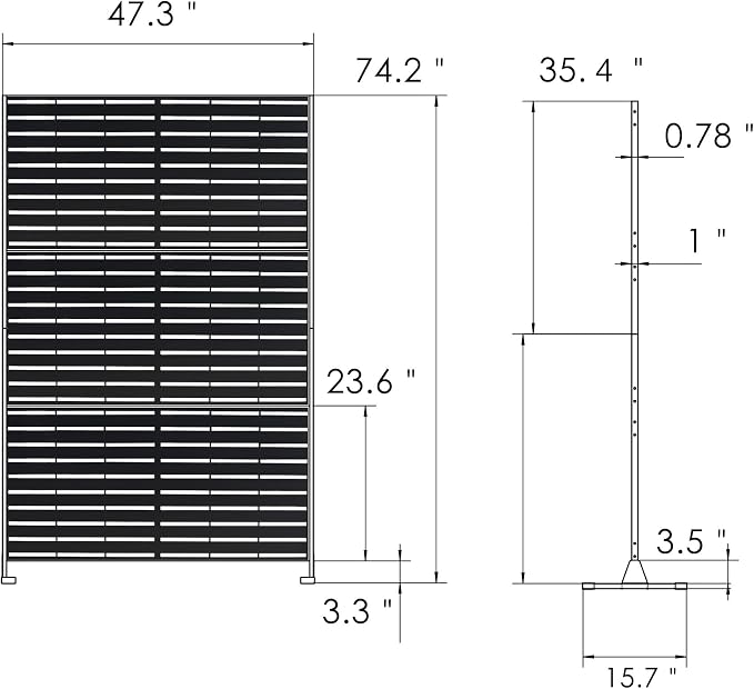 Kozyard Metal Privacy Screen 74" H x 47.2" W Decorative Outdoor Divider - Image 6
