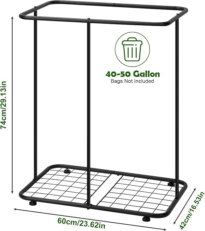 CADUKE Trash Bag Holder Stand, Metal Trash Bag Holder Frame - Image 2