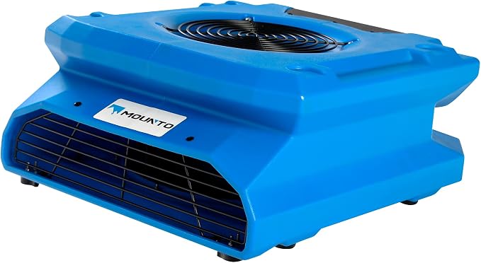 MOUNTO 1/4 HP 1200 CFM Low Profile Air Mover, 2-Speed Carpet Dryer Floor Fan - Image 5
