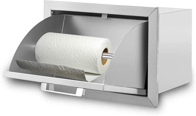 Stainless Steel Paper Towel Holder Drawer 17W11.25H8.75D Works - Image 2