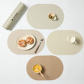 Beige Oval Silicone Placemats Set of 4 – Heat Resistant, Waterproof by Unknown