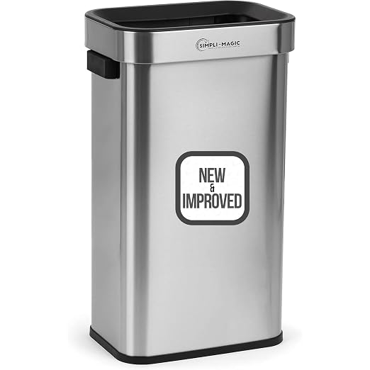 SIMPLI-Magic 18.5 Gallon Open Top Trash Can – Rectangular Commercial Trash Can by SIMPLI-MAGIC