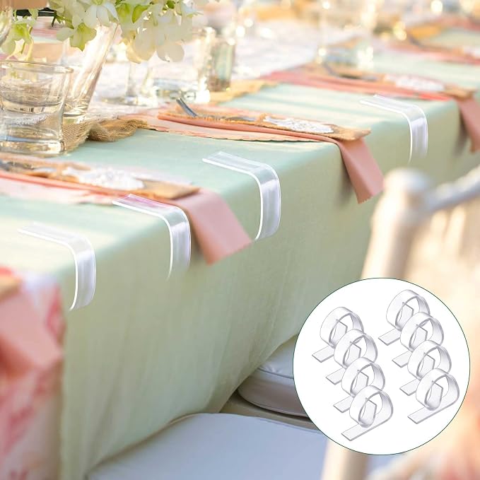Eccliy 150 Pieces Transparent Clear Tablecloth Clips Plastic Table Cloth Clips - Image 5