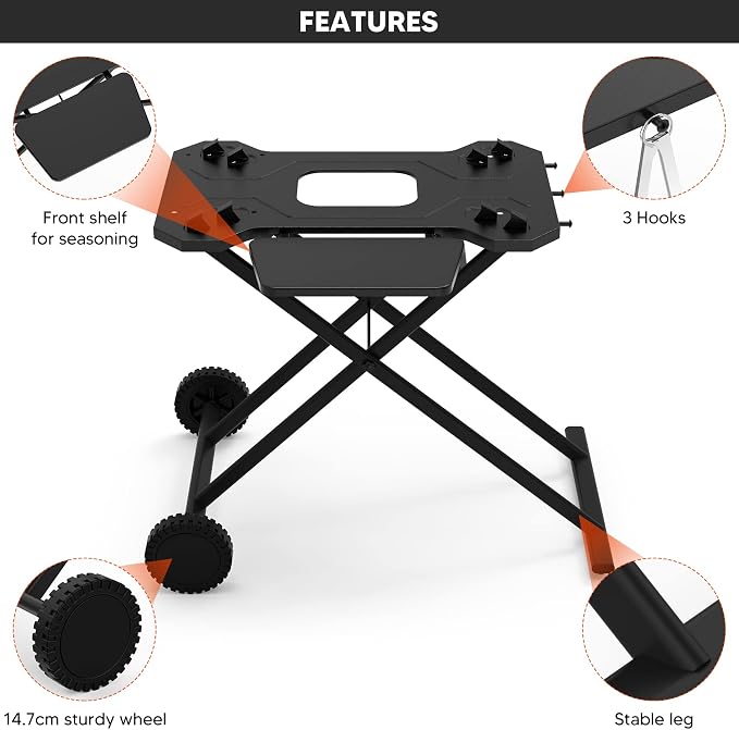 Stanbroil Portable Grill Cart for Weber Q Series Gas Grills, Upgrade Heavy-Duty - Image 4