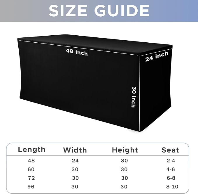 Nasitos 2 Pack Black Modern Rectangular Spandex & Polyester Blend Tablecloths - Image 7