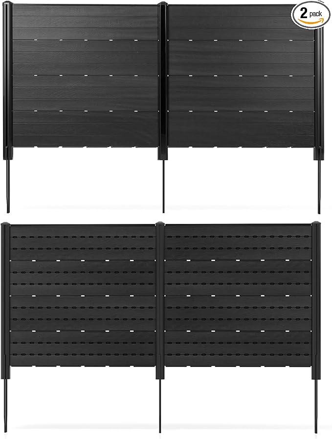 Giantex 4 Panels Outdoor Privacy Screen, HDPE Decorative Trash Can Enclosure by Giantex