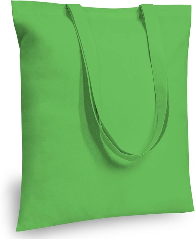TOPDesign 24-Pack Economical 16"x15" Lime Green Cotton Tote Bag, Lightweight by TOPDesign