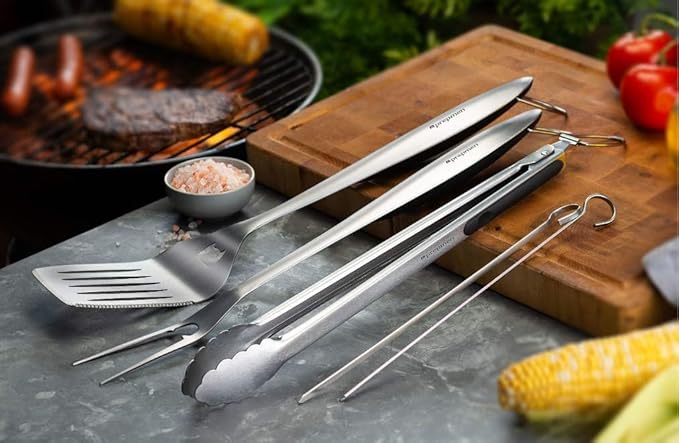 Barbecue Tool Set, 5-Piece Stainless Steel with Bottle Opener