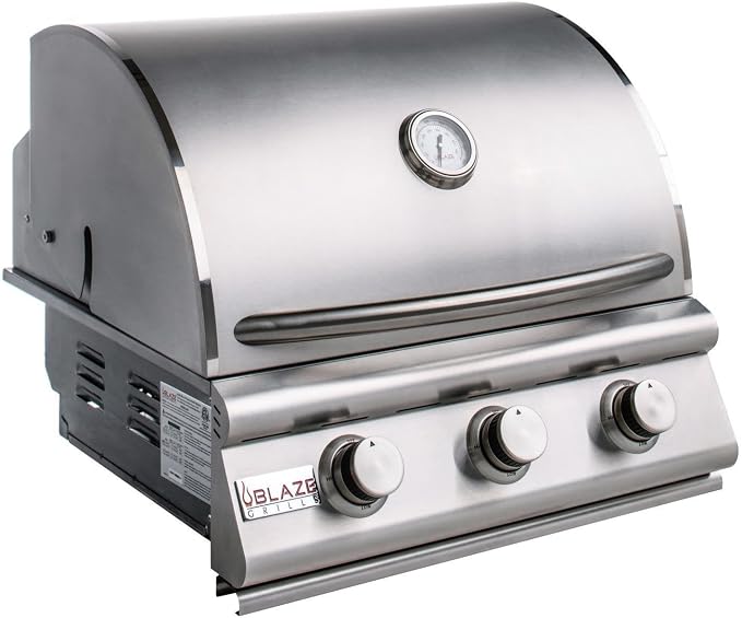Blaze Prelude LBM Built-in Natural Gas Grill | 25-Inch 3-Burner BBQ by Blaze