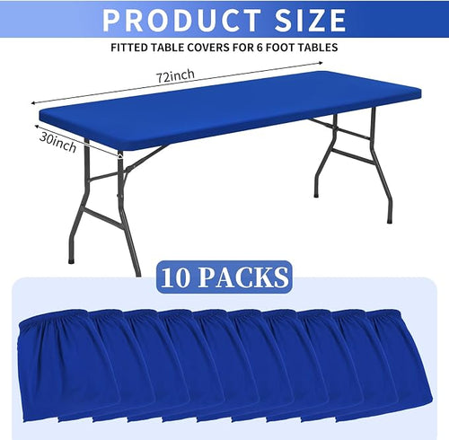 10 Pack Stretch Fabric Table Top Cap Cover, fits 6' Tables, Spandex Table - Image 2